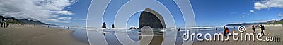 Panorama Cannon Beach in Oregon Editorial Stock Photo