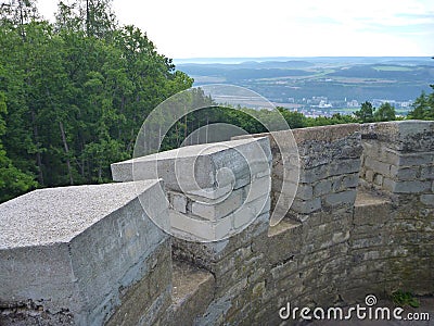 Panorama of central bohemia from a lookout above beroun city Stock Photo