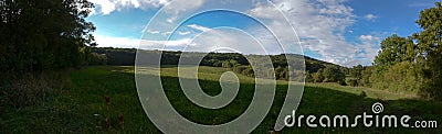 panorama of the Central Bohemian Uplands and mountain OvÄÃ­n Stock Photo