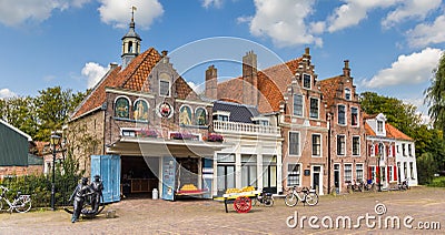 Panorama of the cheese market in Edam Editorial Stock Photo