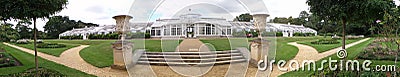 Panorama of the Chiswick park camellia house Stock Photo