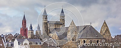 Panorama of Church towers in Maastricht Stock Photo