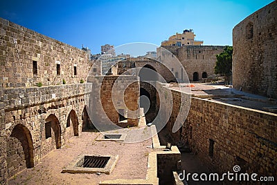 Panorama of Citadel of Raymond de Saint-Gilles aka Pilgrim Hill , Tripoli, Lebanon Stock Photo