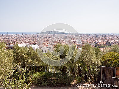 Panorama of the city of Barcelona from the top. Stock Photo