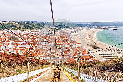 Panorama of the city of Nazare in Portugal Stock Photo