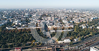 Panorama of the city of Odessa with the Istanbul Park and the Potemkin Stairs, Ukraine Stock Photo