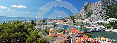 Panorama of city Omis ,Croatia Stock Photo