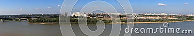 Panorama city of Omsk on the Irtysh River. Russia. Stock Photo