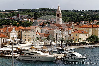 Panorama of the city of Supetar on the island of Brac Editorial Stock Photo
