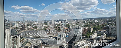 Panorama city view London high window cloudy Stock Photo