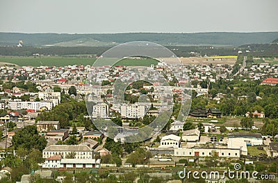 Panorama the city Zolochiv, Ukraine Stock Photo
