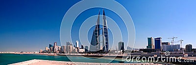 Panorama cityscape view to Manama city, Bahrain Editorial Stock Photo