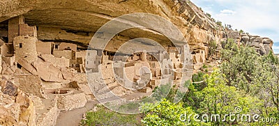 Panorama of Cliff Palace - Mesa Verde Stock Photo