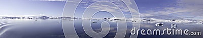 Panorama of Cloudscape in Antarctic Sound Stock Photo