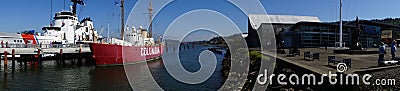 Panorama, Coast Guard Cutter and Lightship Editorial Stock Photo