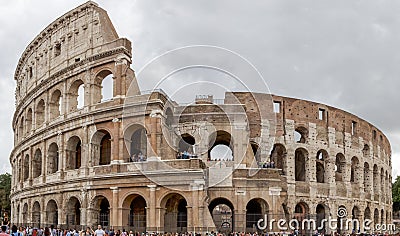 Panorama of the Colosseum in Rome Editorial Stock Photo