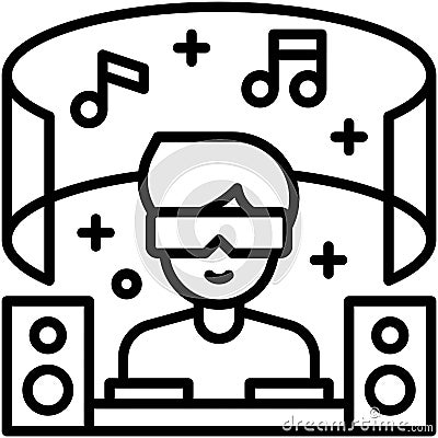 Panorama concert icon, Metaverse related vector Vector Illustration