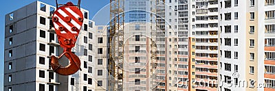 Panorama of the construction of modern concrete buildings Stock Photo