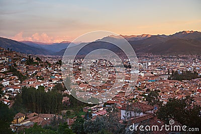 Panorama of Cusco city Editorial Stock Photo