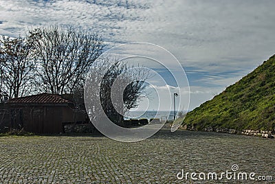 Panorama with promenade alley Stock Photo