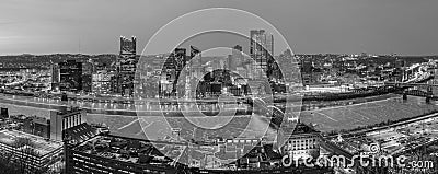 Panorama of downtown Pittsburgh Editorial Stock Photo