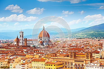 Panorama of Florence and Saint Mary Stock Photo