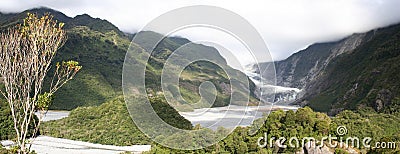 Panorama - Franz Josef glacier, New Zealand Stock Photo