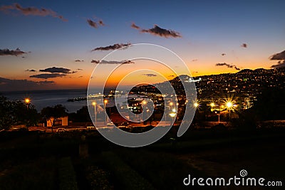 Panorama of Funchal from Viewpoint Vila Guida Stock Photo