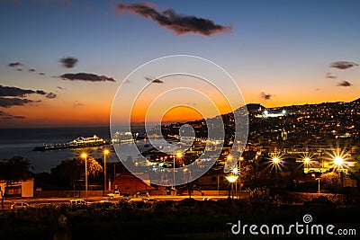 Panorama of Funchal from Viewpoint Vila Guida Stock Photo