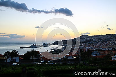 Panorama of Funchal from Viewpoint Vila Guida Stock Photo