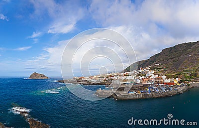 Panorama of Garachico in Tenerife island - Canary Stock Photo