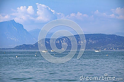 Panorama of Garda Lake in Lazise 5 Stock Photo