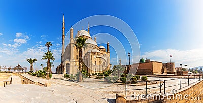 Panorama of the Great Mosque in the Cairo Citadel, Egypt Stock Photo