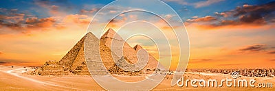 Great Pyramids of Giza, Egypt Stock Photo