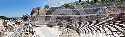 Panorama of the Great Theatre of Ephesus, Turkey Stock Photo