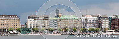 Panorama of Hamburg cityscape at the Binnenalster Editorial Stock Photo