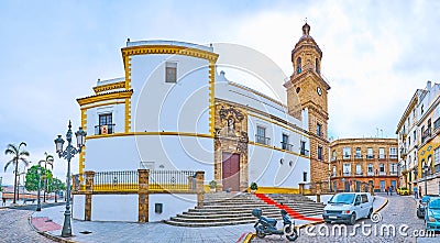 Panorama of Santo Domingo Church, Cadiz, Spain Editorial Stock Photo