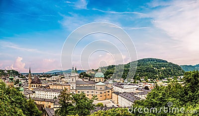 Panorama of historic city Salzburg. Austria Stock Photo