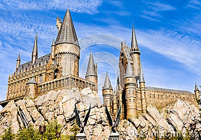 Panorama of The Hogwarts School of Harry Potter Editorial Stock Photo