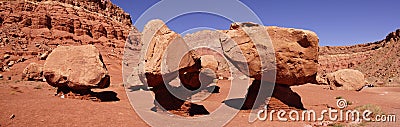 Panorama, Huge boulders precariously balanced Stock Photo