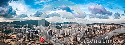 Panorama images of Hong Kong Cityscape view from sky Editorial Stock Photo