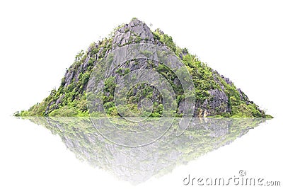 Panorama island, hill, mountain isolated on a white background Stock Photo