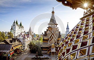 Panorama of Izmailovsky Kremlin in Moscow, Russia Stock Photo