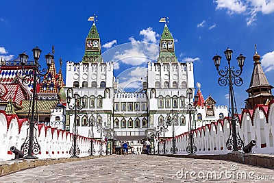 Panorama of Izmaylovsky Kremlin in Moscow Editorial Stock Photo