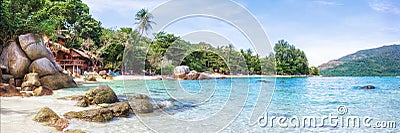 Panorama of asian paradise beach in Thailand Stock Photo