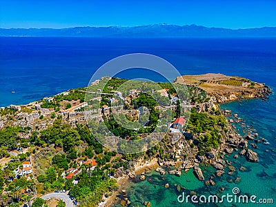 Panorama of Koroni castle in Greece Stock Photo