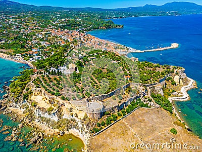 Panorama of Koroni castle in Greece Stock Photo