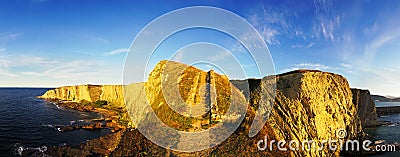 Panorama of La Galea cliffs in Getxo Stock Photo