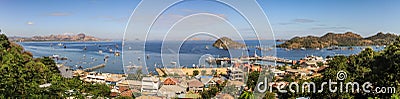 Panorama on Labuan Bajo Bay on a glorious day, Nusa Tenggara, flores island, Indonesia Stock Photo