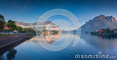 Panorama of the lake Lecco. Lecco. Stock Photo